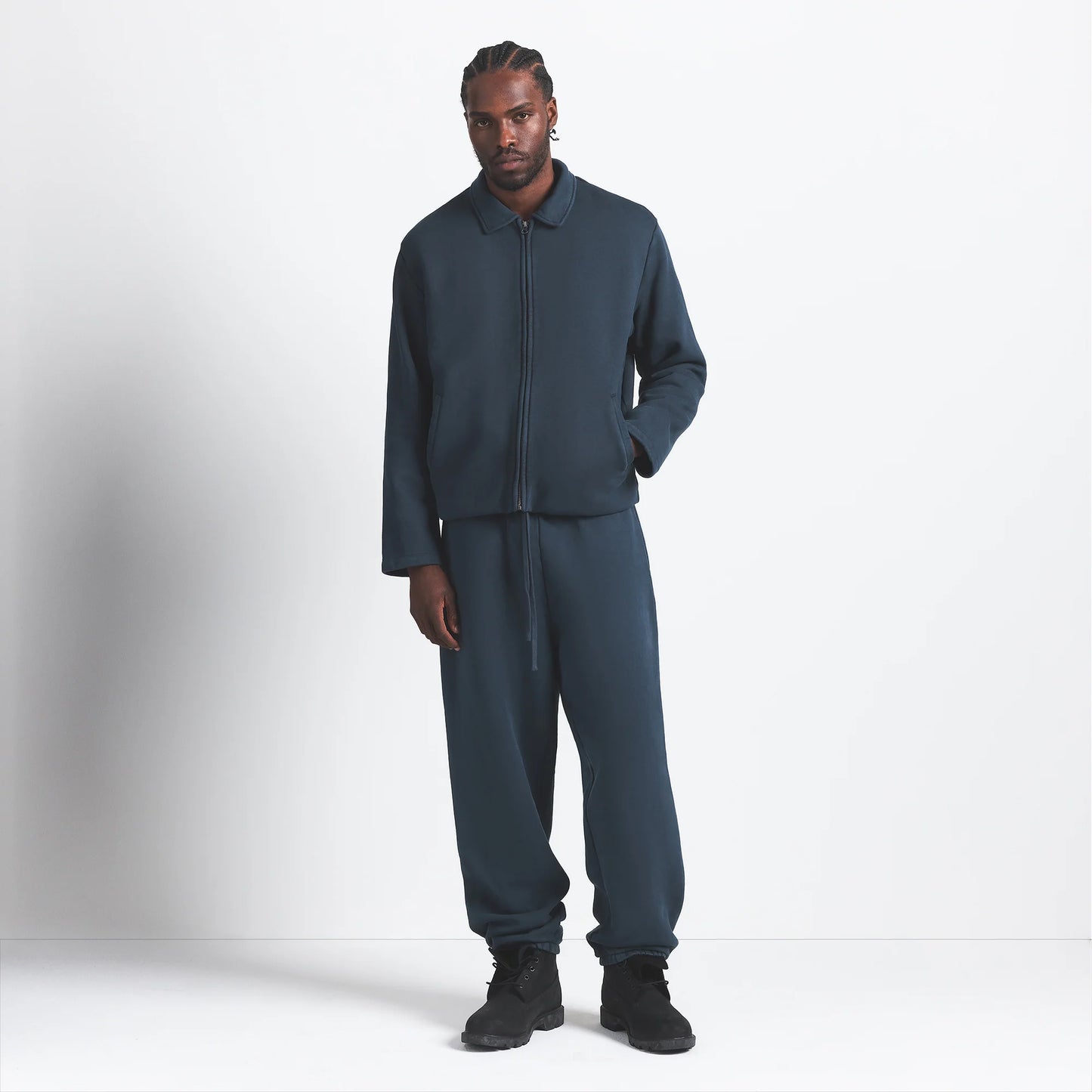 HEAVYWEIGHT FLEECE MENS SHERPA-LINED ZIP UP JACKET | NAVY