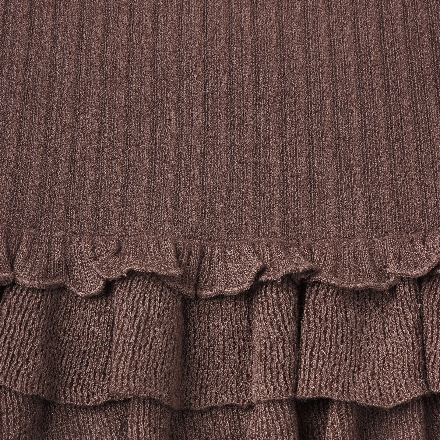 SHEER KNIT RUFFLE MINI SKIRT | AMETHYST