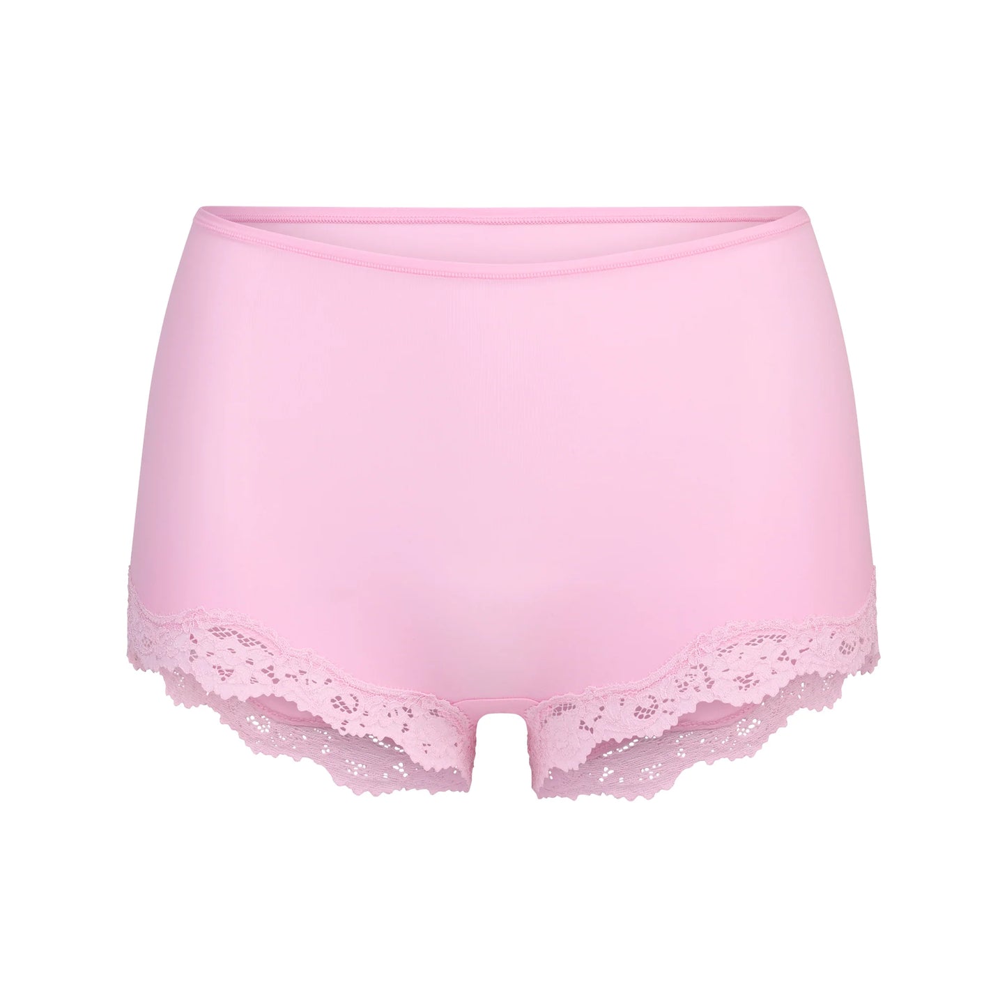 FITS EVERYBODY LACE TRIANGLE CAMI AND BOY SHORT SET | BUBBLE GUM TONAL