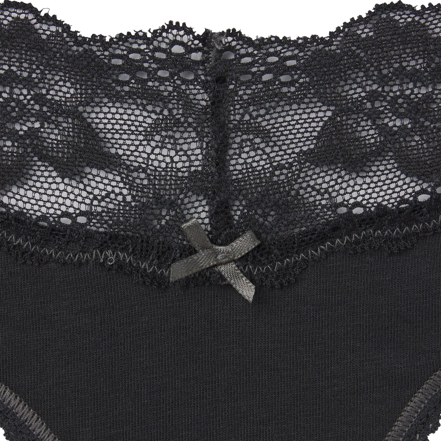 LIGHTWEIGHT COTTON WIDE LACE BRIEF | SOOT TONAL