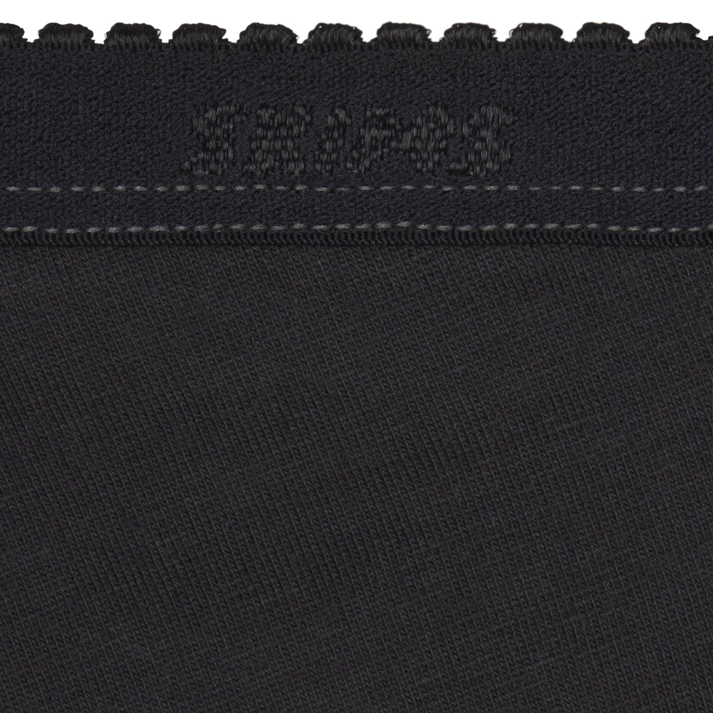 LIGHTWEIGHT COTTON LOGO PICOT THONG | SOOT