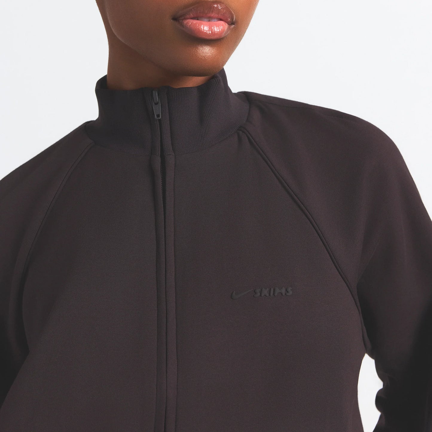 NikeSKIMS MATTE TRICOT TRACK JACKET | DARK ROAST
