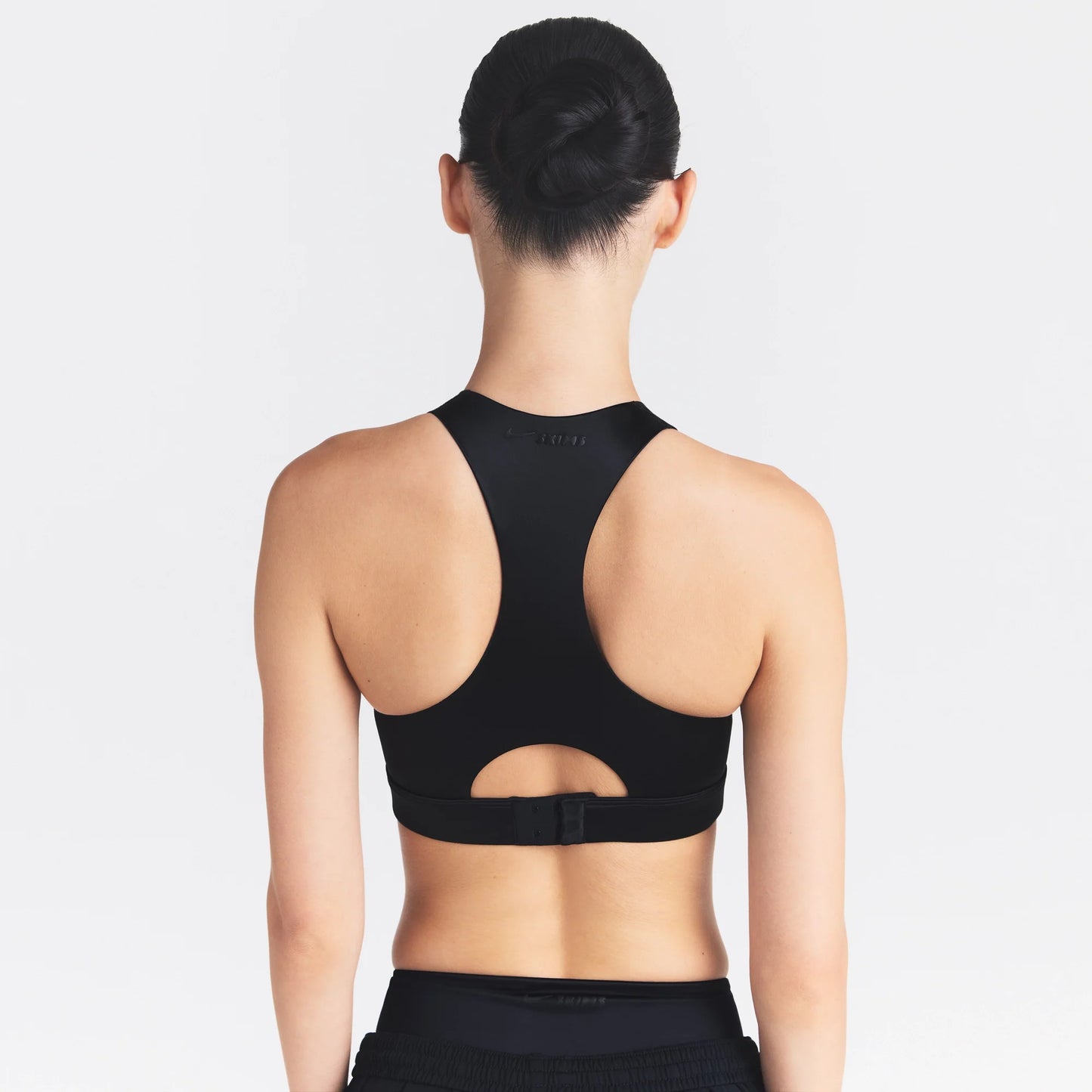 NikeSKIMS SATIN SHINE HIGH NECK BRA | OBSIDIAN