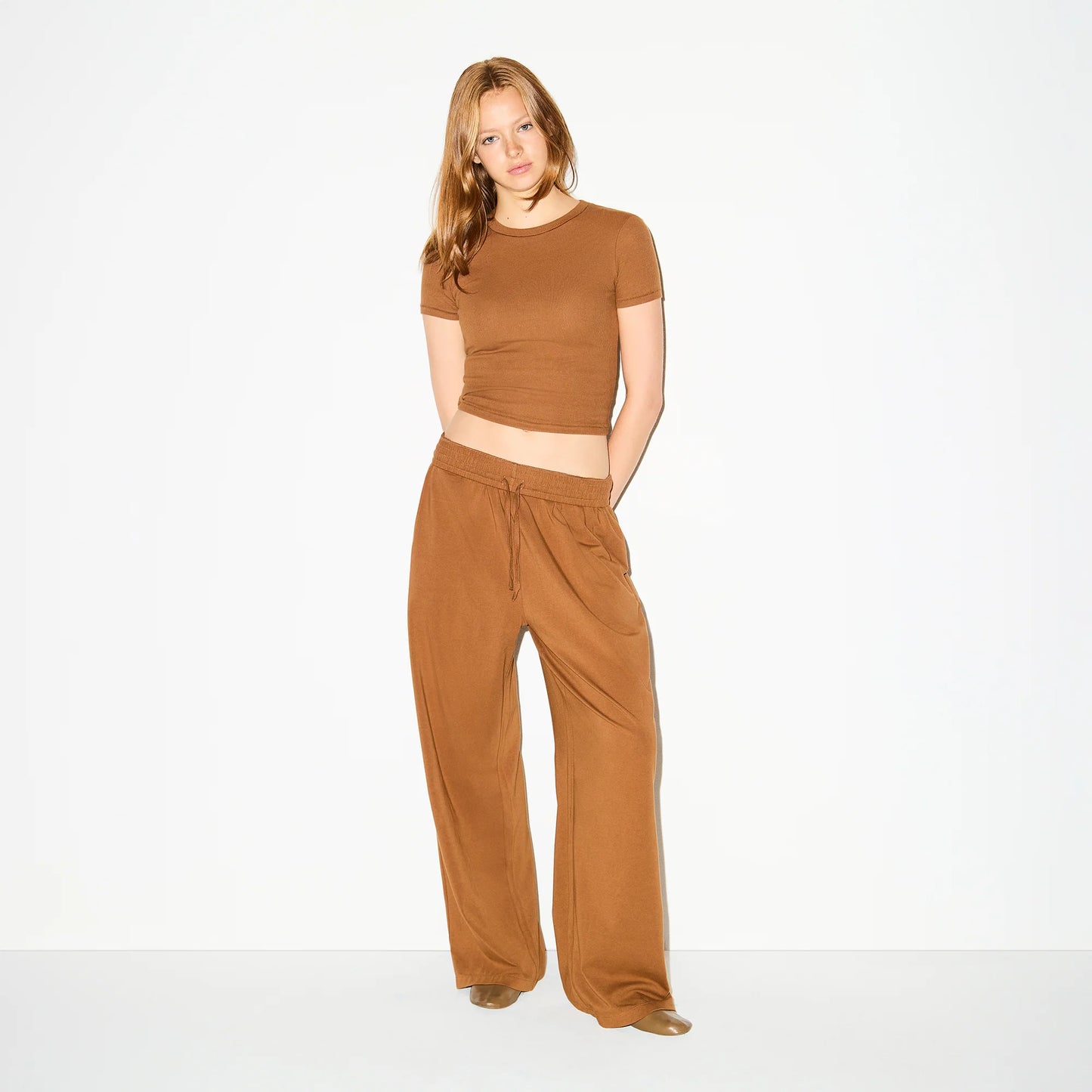 COTTON RIB T-SHIRT | CHAI