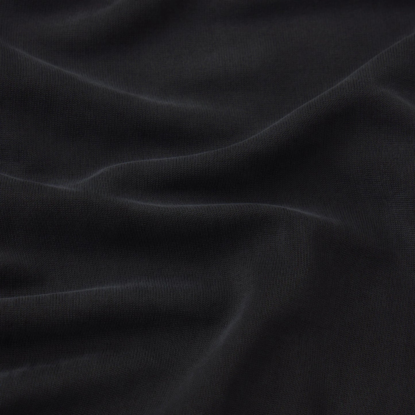 CUPRO JERSEY RUCHED LONG DRESS | OBSIDIAN