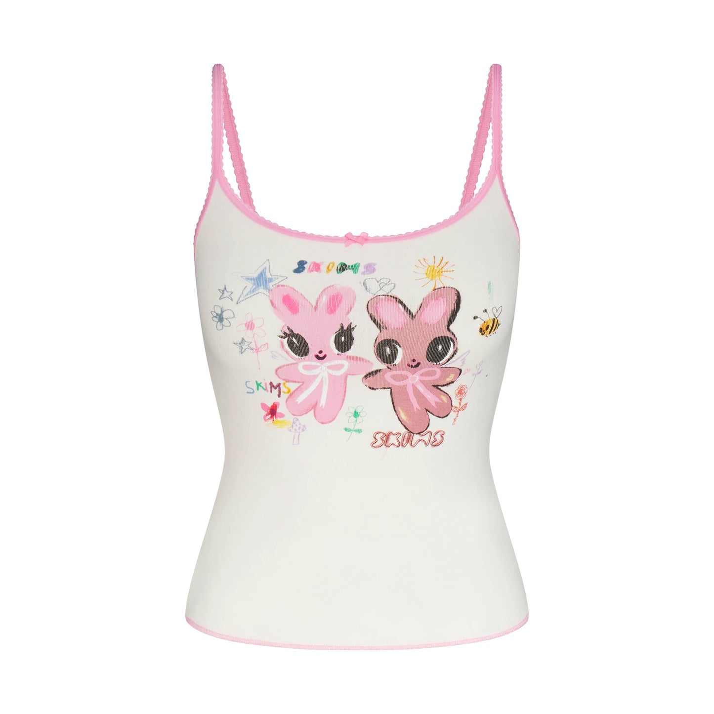 LOGO POINTELLE CAMI AND SHORT SET | MARBLE HAPPY BUNNIES