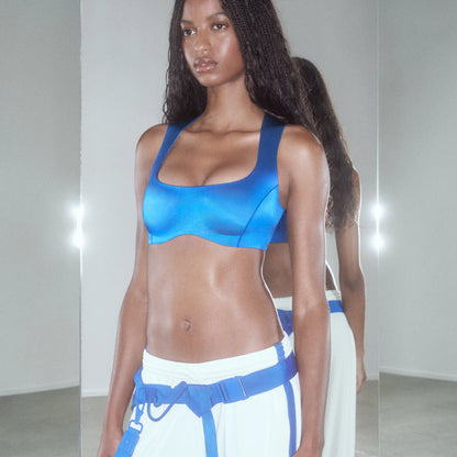 NikeSKIMS SATIN SHINE WIDE SCOOP BRA | COBALT