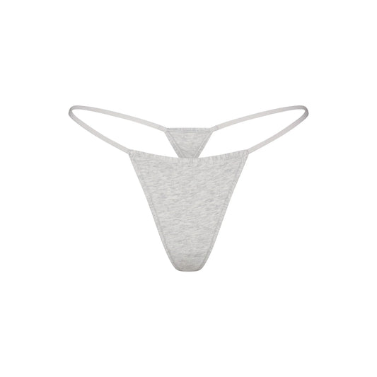 EVERYDAY COTTON STRING THONG | LIGHT HEATHER GREY