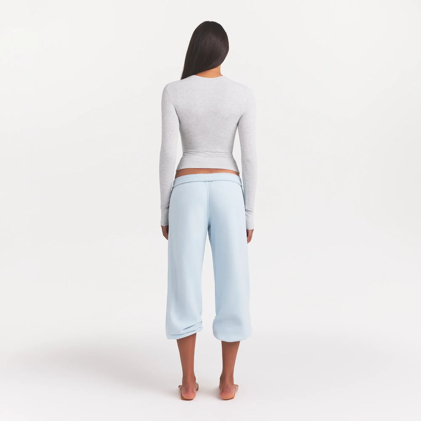 COTTON JERSEY LONG SLEEVE T-SHIRT | LIGHT HEATHER GREY
