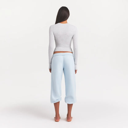COTTON JERSEY LONG SLEEVE T-SHIRT | LIGHT HEATHER GREY