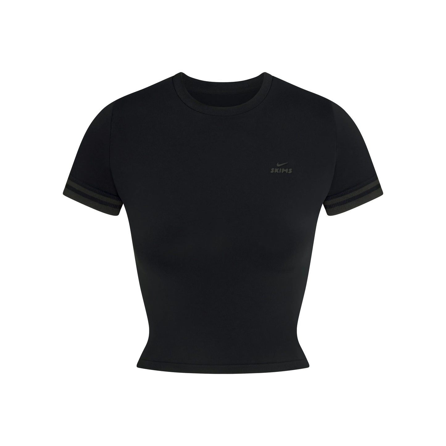 NikeSKIMS STRETCH KNIT CROPPED T-SHIRT | OBSIDIAN
