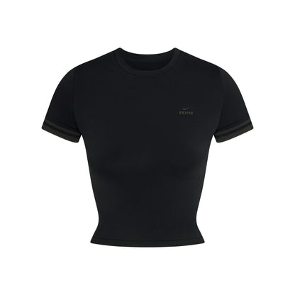 NikeSKIMS STRETCH KNIT CROPPED T-SHIRT | OBSIDIAN