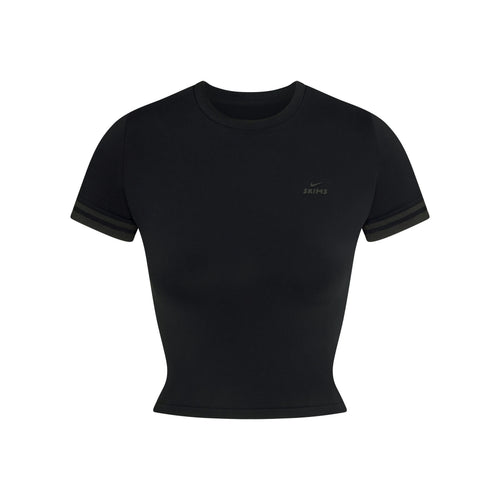 NikeSKIMS STRETCH KNIT CROPPED T-SHIRT | OBSIDIAN