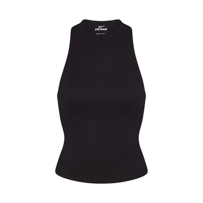 NikeSKIMS MATTE MOCK NECK RACER TANK | OBSIDIAN