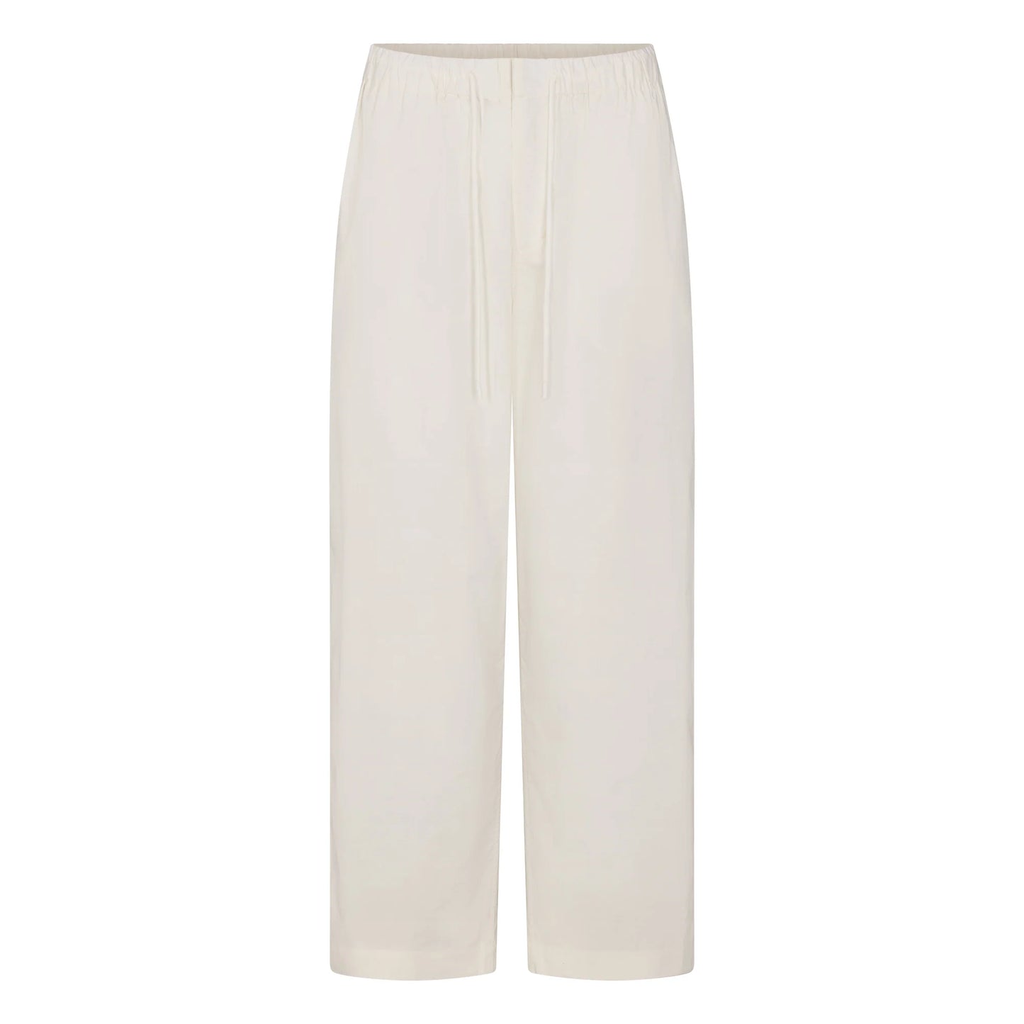 WOVEN COTTON OVERSIZED STRAIGHT LEG PANT | EGRET