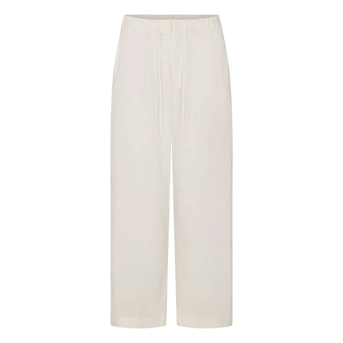 WOVEN COTTON OVERSIZED STRAIGHT LEG PANT | EGRET