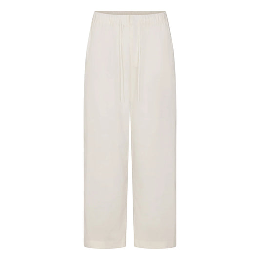 WOVEN COTTON OVERSIZED STRAIGHT LEG PANT | EGRET