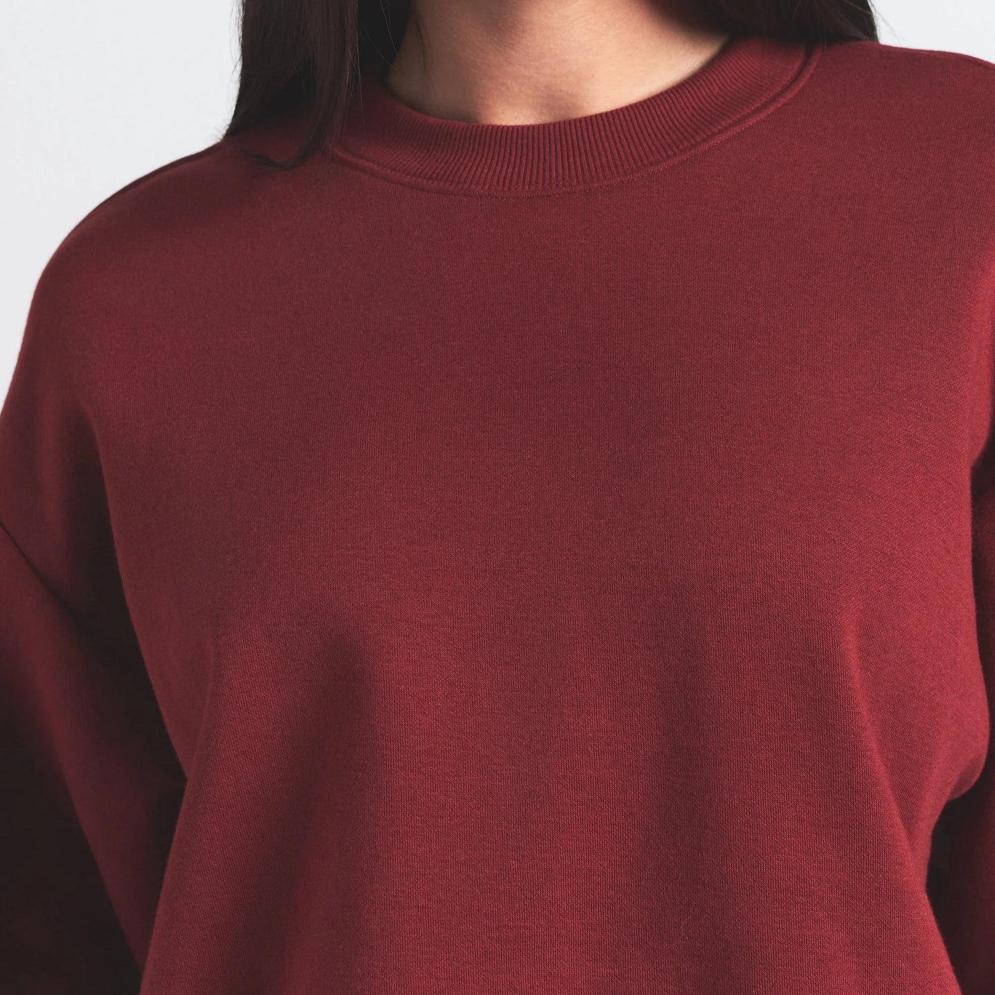 COTTON FLEECE CLASSIC CREWNECK | MERLOT