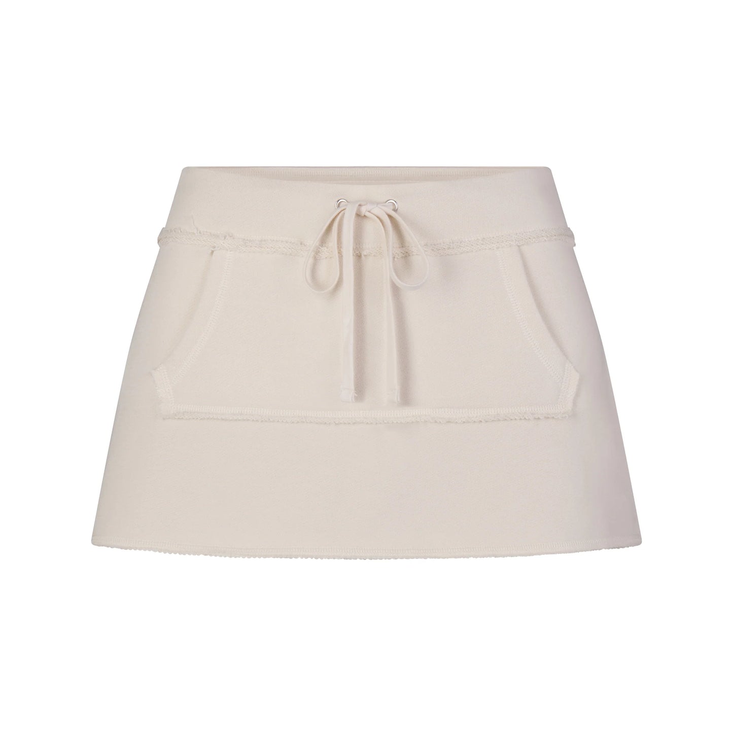 DRAPEY FRENCH TERRY MINI SKIRT | BUFF