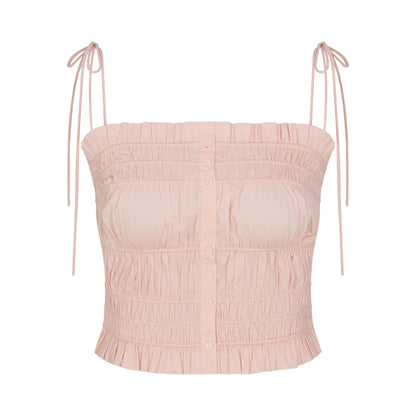POPLIN APPAREL RUFFLE CAMI | DUSTY PINK