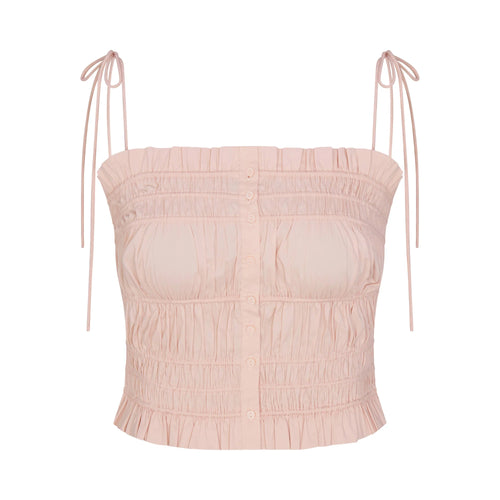 POPLIN APPAREL RUFFLE CAMI | DUSTY PINK