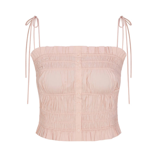 POPLIN APPAREL RUFFLE CAMI | DUSTY PINK