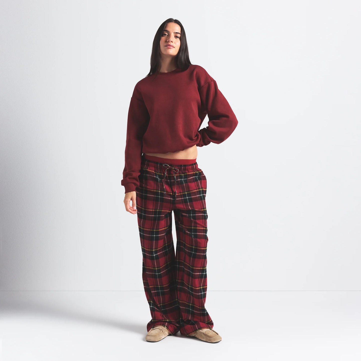 COTTON FLEECE CLASSIC CREWNECK | MERLOT