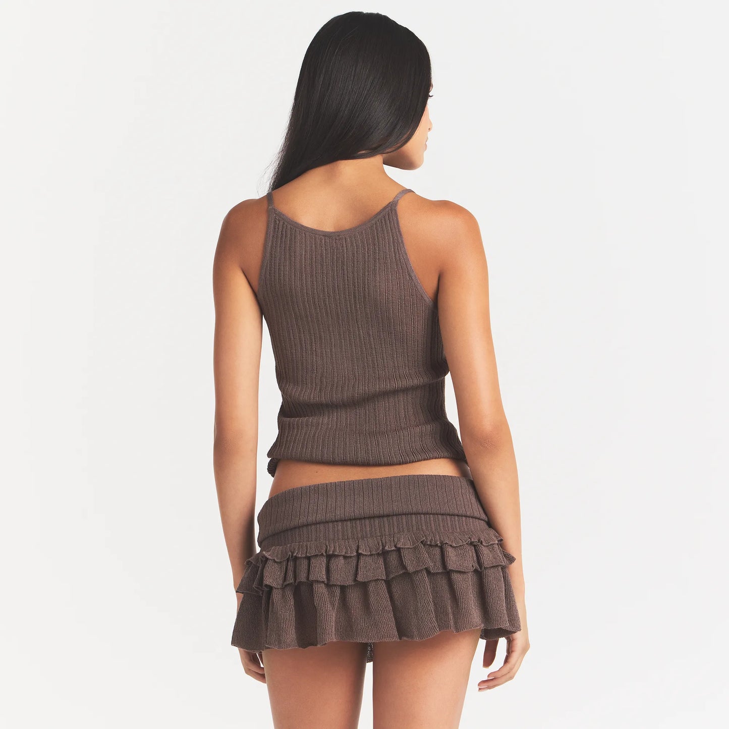 SHEER KNIT PLUNGE TANK | AMETHYST