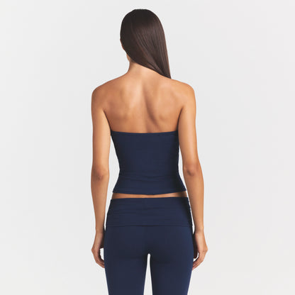 COTTON JERSEY TUBE TOP | NAVY