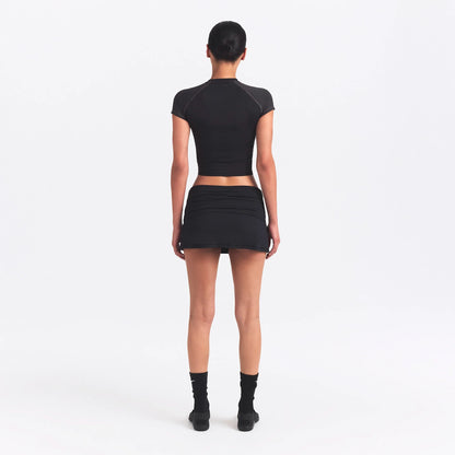 NikeSKIMS MATTE SHINE MIX CROPPED BABY T-SHIRT | OBSIDIAN AND IGNEOUS