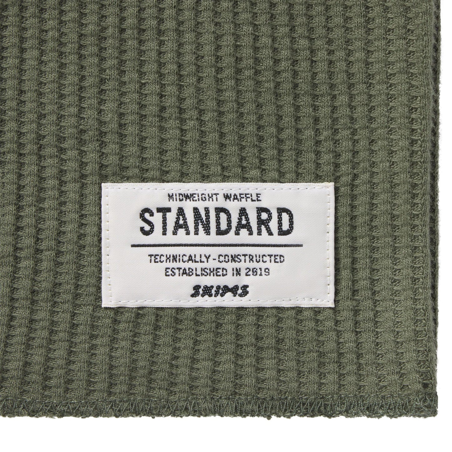 WAFFLE MENS LONG SLEEVE TOP | MILITARY GREEN