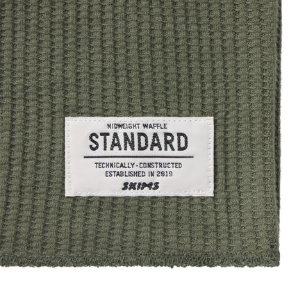 WAFFLE MENS LONG SLEEVE TOP | MILITARY GREEN