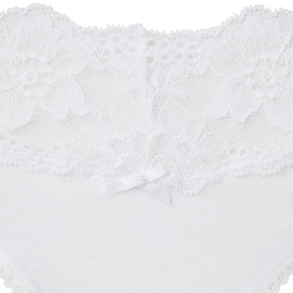 LIGHTWEIGHT COTTON WIDE LACE THONG | SNOW
