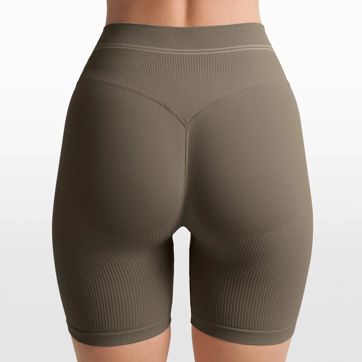 NikeSKIMS RIBBED SEAMLESS 5" BIKER SHORT | DUSTY OAKMOSS