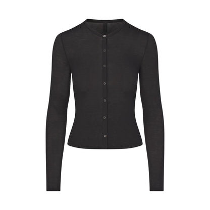 SHEER MODAL CARDIGAN | ONYX