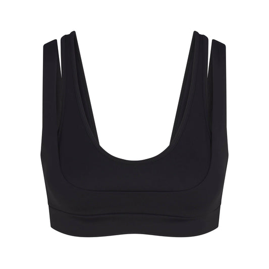 NikeSKIMS MATTE DOUBLE STRAP SCOOP BRA | OBSIDIAN