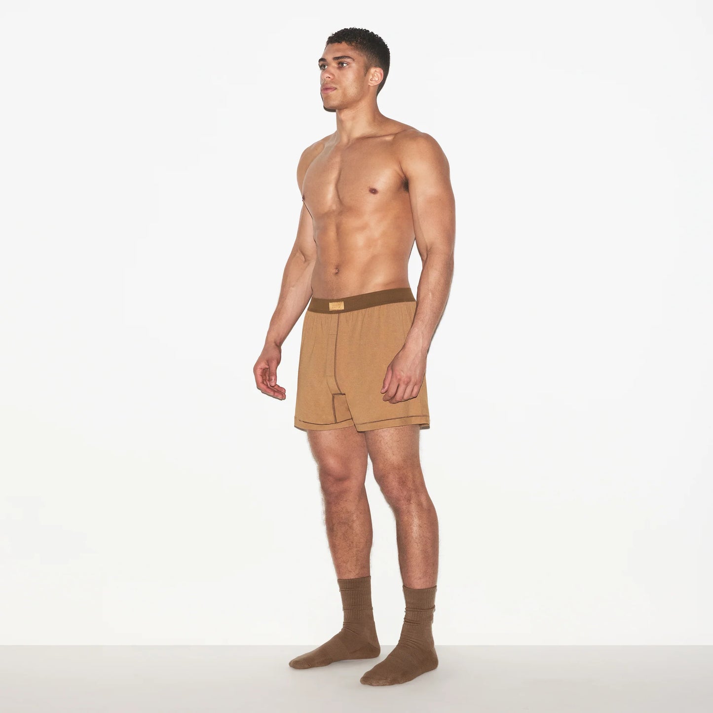 SKIMS COTTON MENS KNIT BOXER 3-PACK | RUSSET MULTI