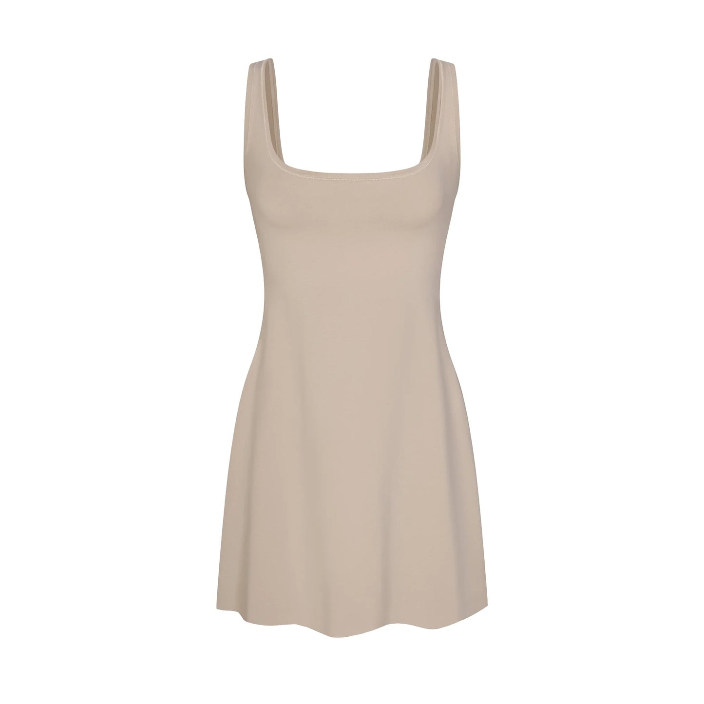 COTTON JERSEY MINI DRESS | STONE
