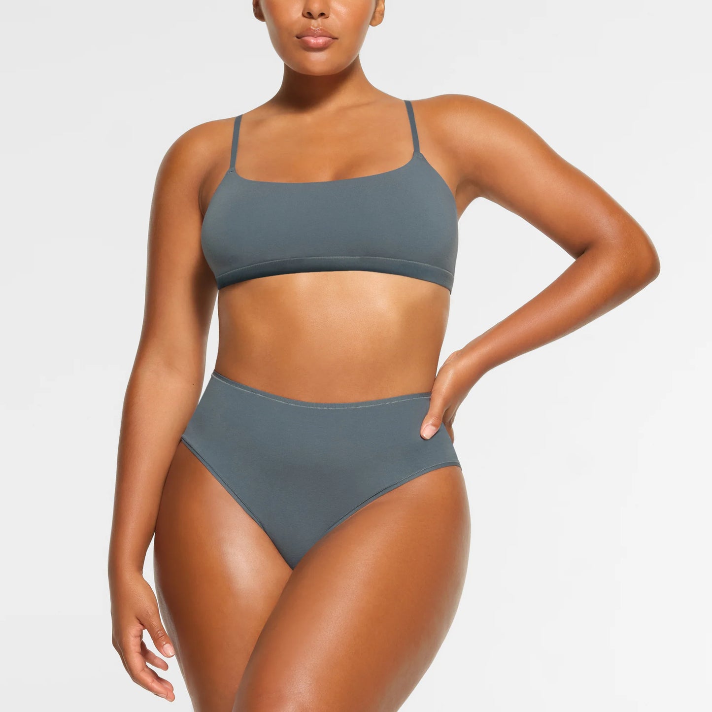 COTTON JERSEY SCOOP BRALETTE | KYANITE