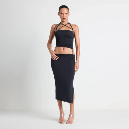 VETTESE X SKIMS SHEER MODAL TOP | ONYX