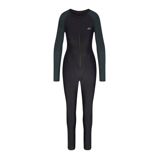 NikeSKIMS SHINE ZIP FRONT LONG ONE PIECE | OBSIDIAN AND DARK TEAL