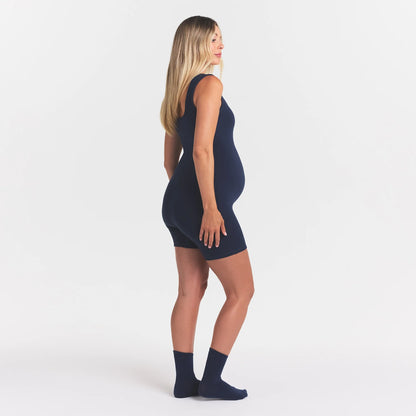 COTTON JERSEY MATERNITY ONESIE | NAVY