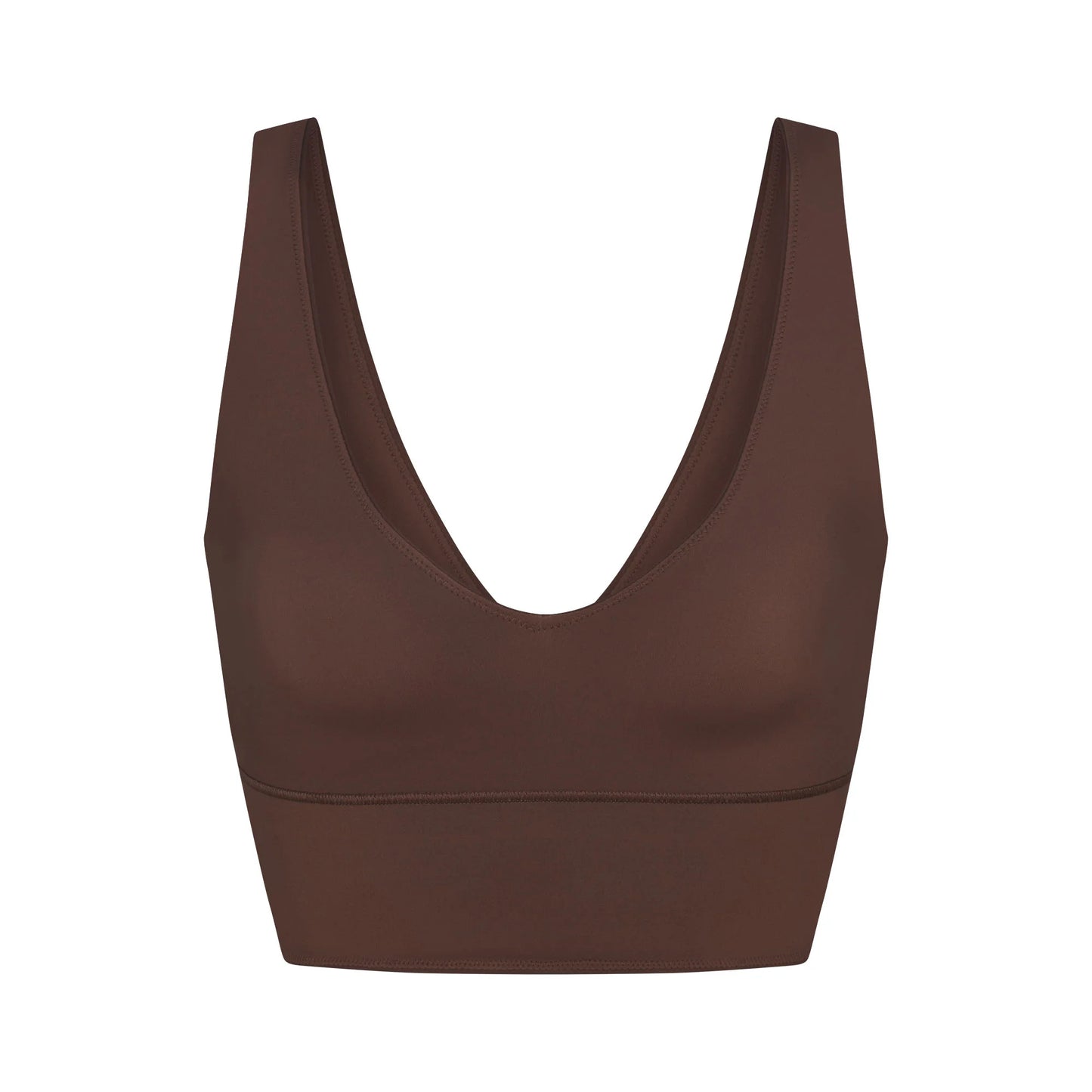 NikeSKIMS MATTE V-NECK BRA TOP | DARK SEPIA