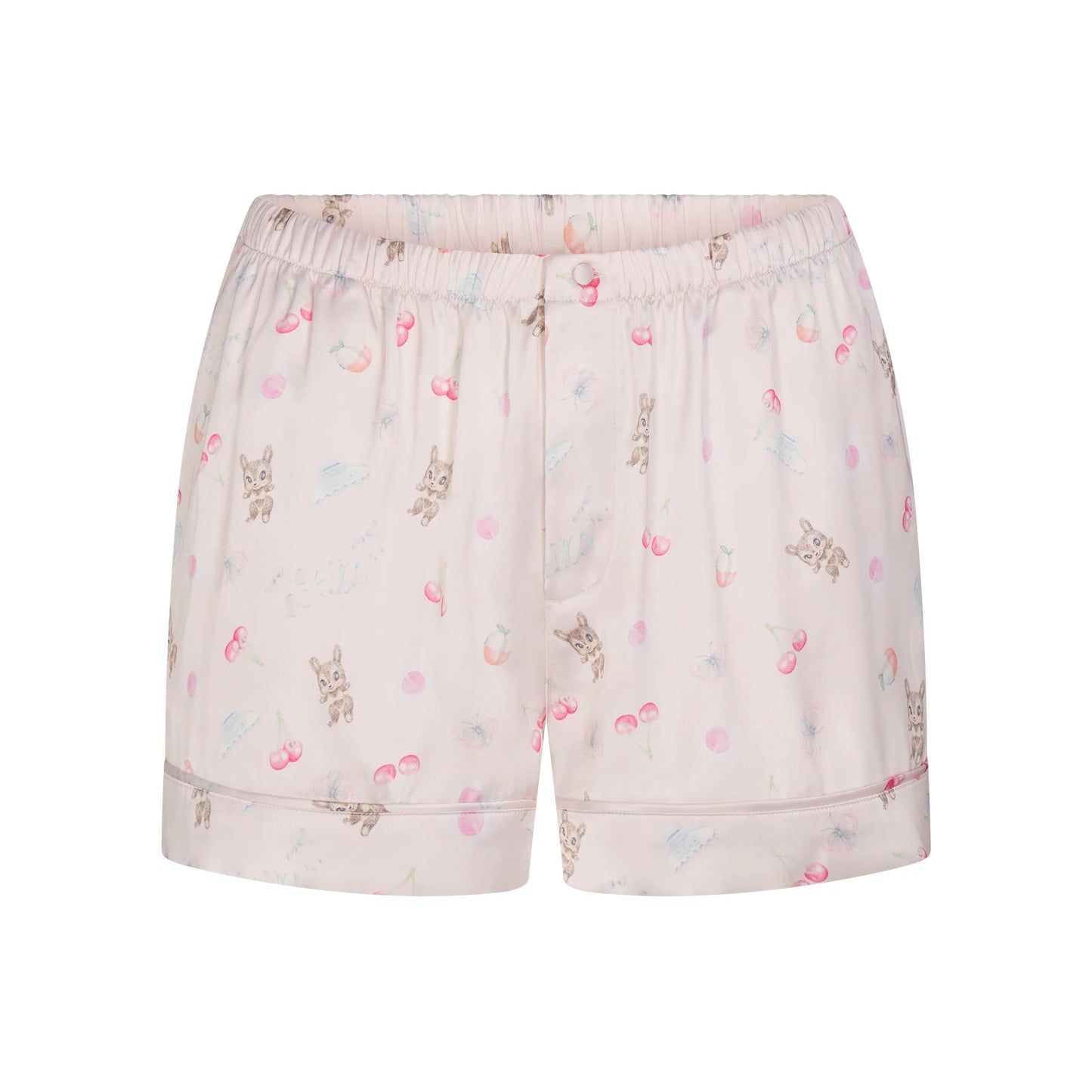 WOVEN SHINE SHORT SLEEP SET | BARELY PINK SNACK BAG