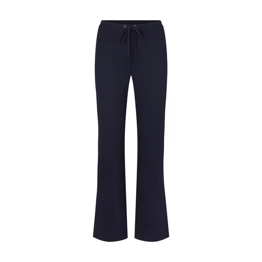DRAPEY FRENCH TERRY STRAIGHT LEG PANT | NAVY