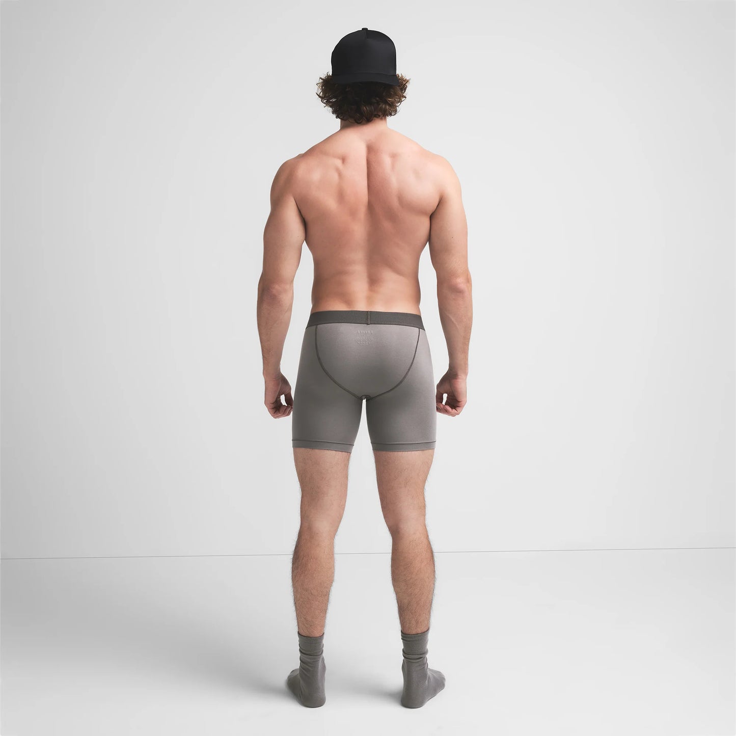 SKIMS COTTON MENS 5" BOXER BRIEF | WASHED GUNMETAL