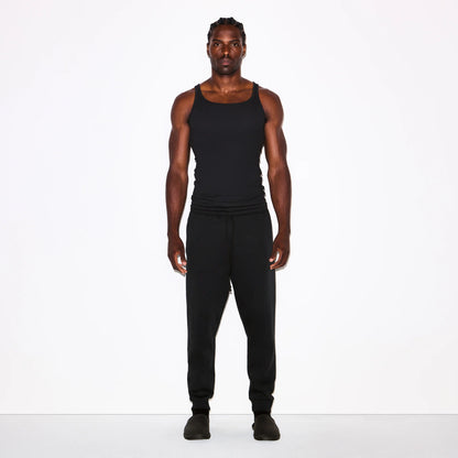 FLEECE LOUNGE MENS TAPERED JOGGER | WASHED ONYX
