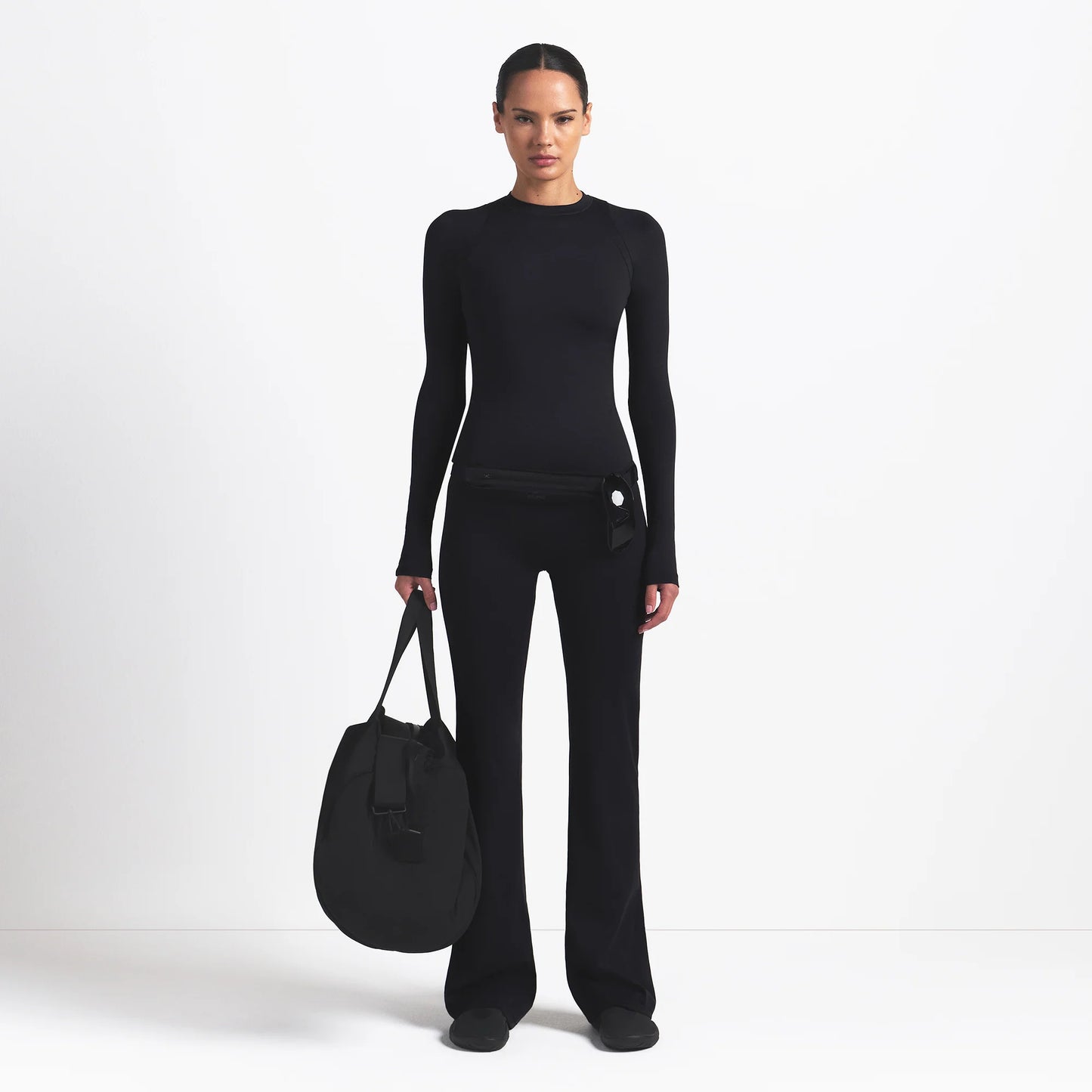 NikeSKIMS AIRY LONG SLEEVE CREW NECK TOP | OBSIDIAN