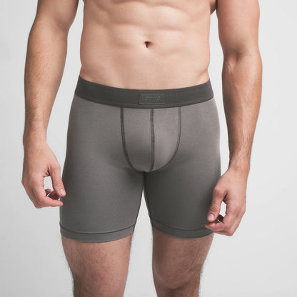 SKIMS COTTON MENS 5" BOXER BRIEF | WASHED GUNMETAL