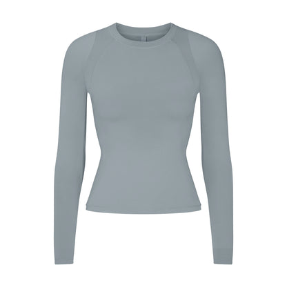 NikeSKIMS AIRY LONG SLEEVE CREW NECK TOP | WASHED PACIFIC
